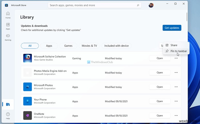 Windows 11 में Microsoft Store का उपयोग करके किसी भी ऐप या गेम को टास्कबार में कैसे पिन करें