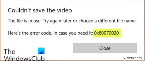 Windows 11/10 . पर फ़ोटो ऐप त्रुटि 0x80070020 ठीक करें 