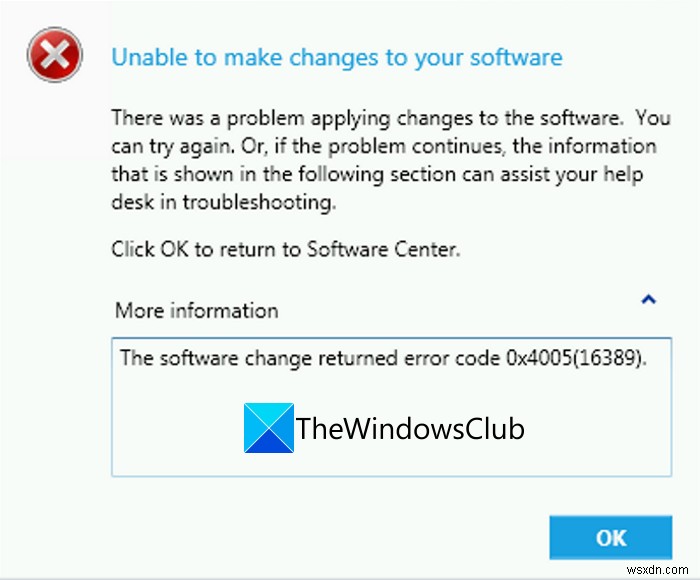 Windows को अपग्रेड करते समय त्रुटि कोड 0x4005(16389) ठीक करें 