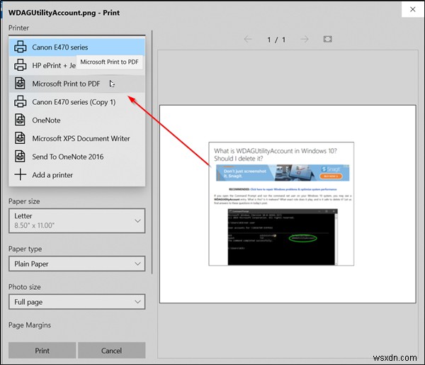 Windows 11/10 में फोटो ऐप का उपयोग करके स्क्रीनशॉट को PDF के रूप में कैसे सेव करें