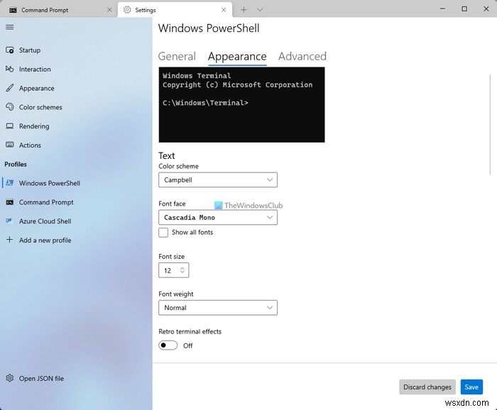 Windows टर्मिनल में Windows PowerShell, PowerShell, Azure Cloud Shell, Command Prompt क्या है? 