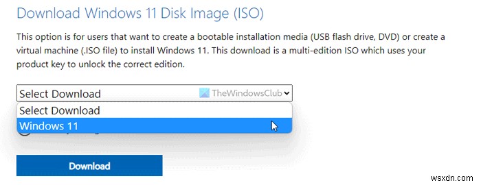 माइक्रोसॉफ्ट से विंडोज 11 डिस्क इमेज (आईएसओ) फाइल डाउनलोड करें 