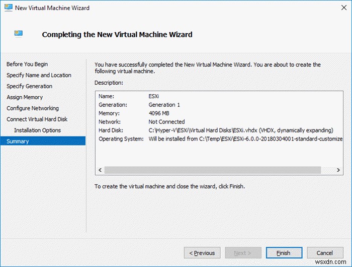 हाइपर- V वर्चुअल मशीन में VMWare ESXi कैसे स्थापित करें 