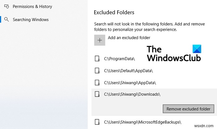 Windows 11/10 में खोज परिणामों से फ़ाइलें और फ़ोल्डर कैसे छिपाएँ? 
