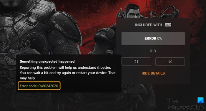 विंडोज पीसी पर Xbox गेम इंस्टॉल करते समय त्रुटि कोड 0x80242022 ठीक करें 