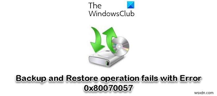Windows 11/10 में त्रुटि 0x80070057 के साथ बैकअप और पुनर्स्थापना कार्रवाई विफल हो जाती है 