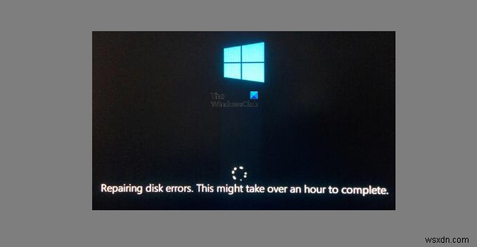 Windows डिस्क त्रुटियों की मरम्मत पर अटका हुआ है, इसे पूरा होने में एक घंटा लग सकता है 