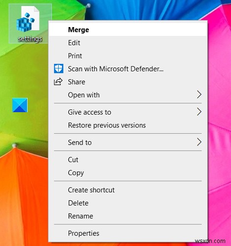 विंडोज 11/10 में डेस्कटॉप संदर्भ मेनू में सेटिंग्स कैसे जोड़ें 