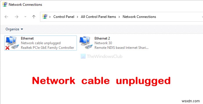 विंडोज 11 पर नेटवर्क केबल अनप्लग्ड त्रुटि को ठीक करें 