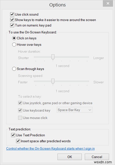 विंडोज़ 11/10 में विंडोज़ ऑन-स्क्रीन कीबोर्ड विकल्प और सेटिंग्स 