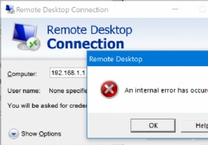 दूरस्थ डेस्कटॉप कनेक्शन के लिए एक आंतरिक त्रुटि उत्पन्न हुई है 