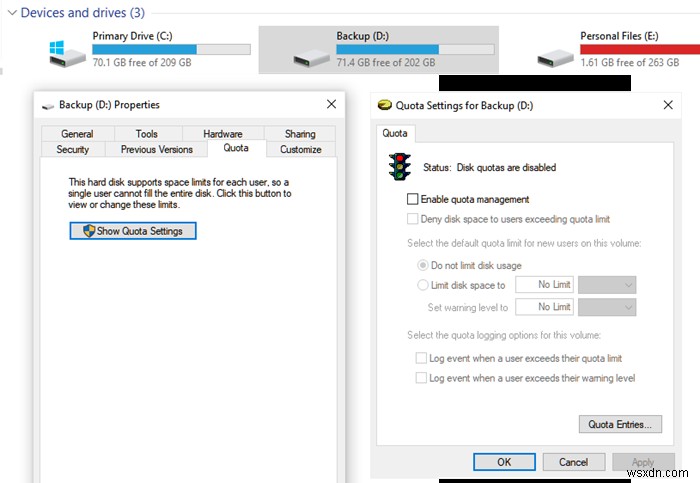 Windows 11/10 में डिस्क गुण, रजिस्ट्री, या समूह नीति संपादक का उपयोग करके डिस्क कोटा सक्षम करें 