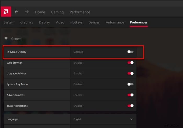 Radeon सॉफ़्टवेयर को अक्षम कैसे करें ओवरले खोलने के लिए ALT+R दबाएँ 