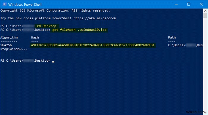 विंडोज 11/10 में पावरशेल का उपयोग करके विंडोज आईएसओ फाइल हैश को कैसे सत्यापित करें 