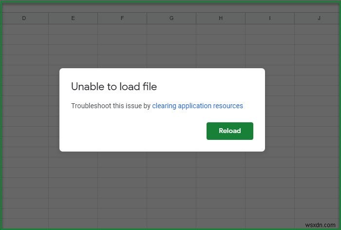 Google डॉक्स त्रुटि फ़ाइल लोड करने में असमर्थ ठीक करें 