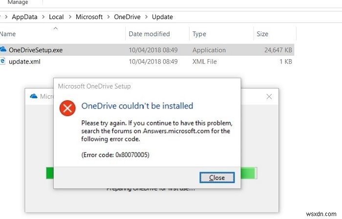 OneDrive में त्रुटि कोड 0x80070005 ठीक करें 