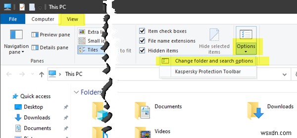 विंडोज 11/10 में फाइल एक्सप्लोरर विकल्प कैसे खोलें 