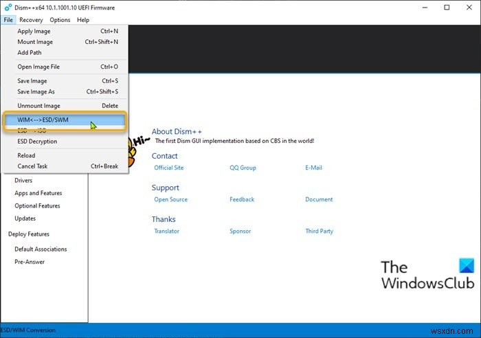 Windows 11/10 में install.esd को install.wim फ़ाइल में कैसे बदलें? 