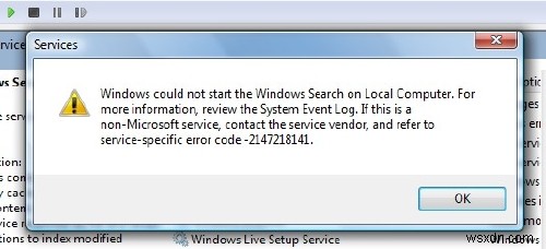 विंडोज सर्च इंडेक्सर ने काम करना बंद कर दिया और बंद कर दिया गया; Windows 11/10 में खोज प्रारंभ करने में विफल 