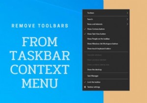 टास्कबार में टूलबार विकल्प को कैसे दिखाएं या छुपाएं विंडोज 10 में संदर्भ मेनू पर राइट-क्लिक करें 