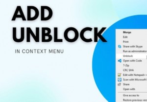 रजिस्ट्री का उपयोग करके विंडोज 10 के संदर्भ मेनू में डाउनलोड की गई फ़ाइलों के लिए अनब्लॉक विकल्प कैसे जोड़ें 