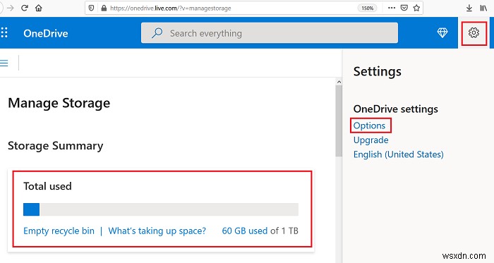 OneDrive संग्रहण स्थान की जाँच कैसे करें 