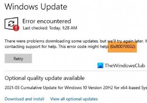 Windows अद्यतन त्रुटि कोड 0x80070002 ठीक करें 