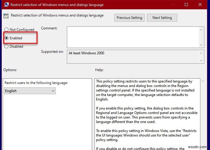 Windows 11/10 . में उपयोगकर्ताओं को भाषा बदलने से रोकें 