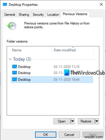विंडोज 11/10 में फाइलों और फ़ोल्डरों के पिछले संस्करणों को कैसे पुनर्स्थापित करें? 