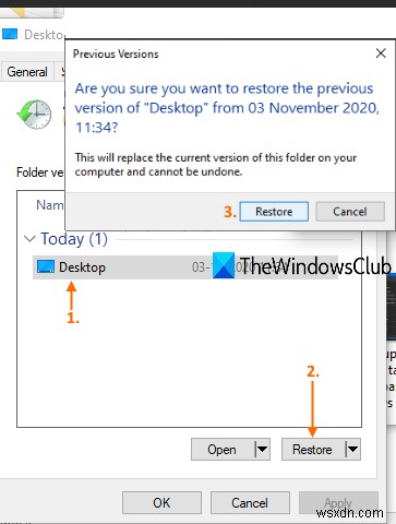 विंडोज 11/10 में फाइलों और फ़ोल्डरों के पिछले संस्करणों को कैसे पुनर्स्थापित करें? 
