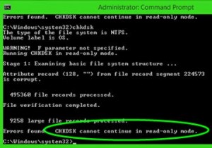 CHKDSK केवल-पढ़ने के लिए मोड में जारी नहीं रह सकता 