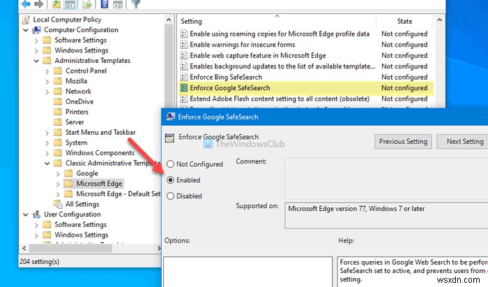 Windows 10 में Microsoft Edge में Google SafeSearch को कैसे लागू करें 