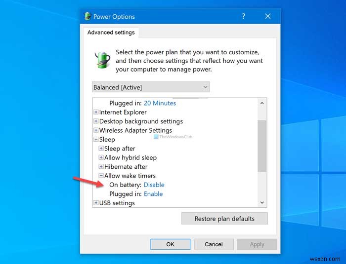 सक्षम या अक्षम करें Windows 11/10 पर वेक टाइमर की अनुमति दें 