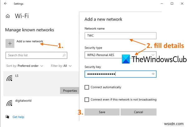 विंडोज 10 में नया वाई-फाई नेटवर्क प्रोफाइल कैसे जोड़ें 
