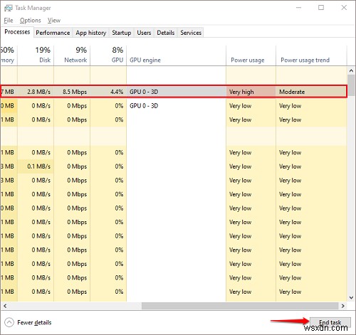 Windows 10 में कार्य प्रबंधक के साथ उच्च बैटरी का उपयोग करने वाले Power Hogs और ऐप्स ढूंढें 