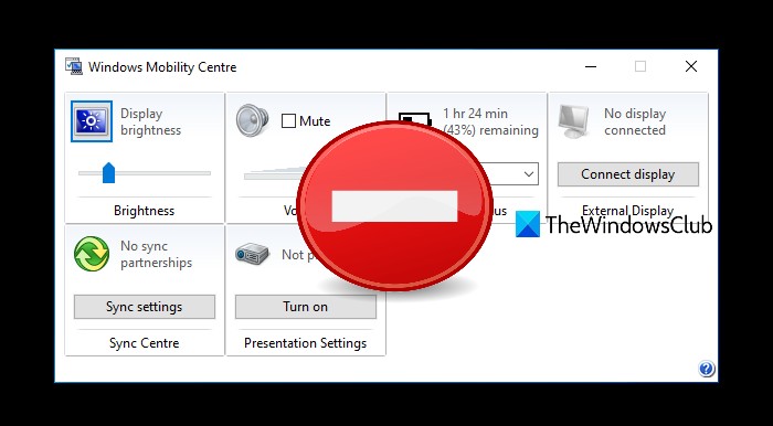 विंडोज 10 में विंडोज मोबिलिटी सेंटर को कैसे निष्क्रिय करें 