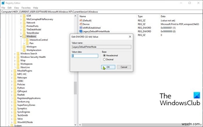 डिफ़ॉल्ट प्रिंटर के रूप में सेट करें संदर्भ मेनू आइटम Windows 10 में अनुपलब्ध है 