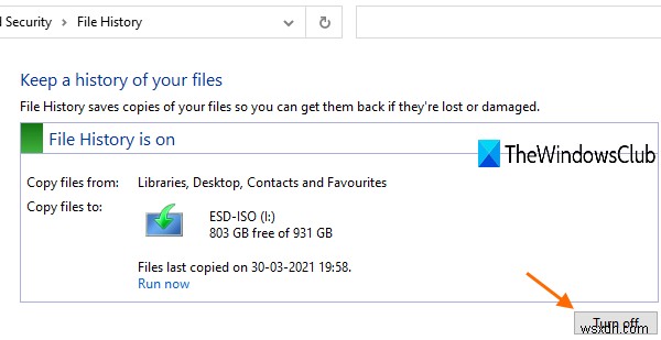 Windows 11/10 . पर फ़ाइल इतिहास त्रुटि 80070005 ठीक करें 