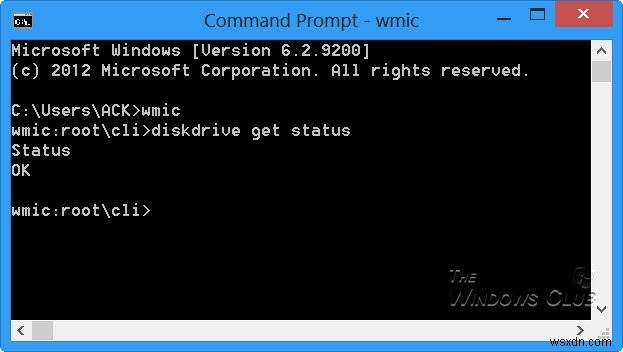 WMIC का उपयोग करके Windows 11/10 में मूल रूप से हार्ड डिस्क स्वास्थ्य की जाँच करें 