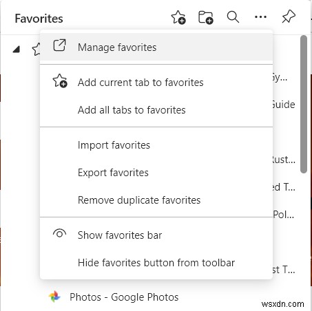 Microsoft एज ब्राउज़र में पसंदीदा कैसे प्रबंधित करें 