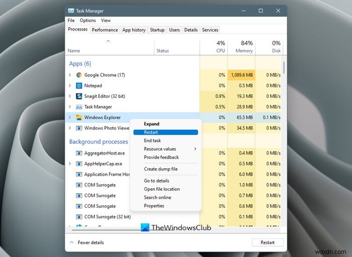 विंडोज 11/10 में आसानी से विंडोज फाइल एक्सप्लोरर को कैसे रीस्टार्ट करें 