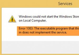 त्रुटि 1083, निष्पादन योग्य प्रोग्राम जिसे सेवा चलाने के लिए कॉन्फ़िगर किया गया है वह सेवा को लागू नहीं करता है 