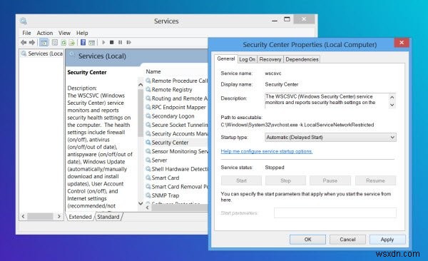 Windows सुरक्षा केंद्र सेवा प्रारंभ नहीं की जा सकती 