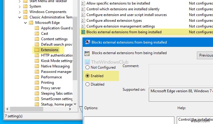उपयोगकर्ताओं को Microsoft Edge में एक्सटेंशन इंस्टॉल करने से कैसे रोकें 