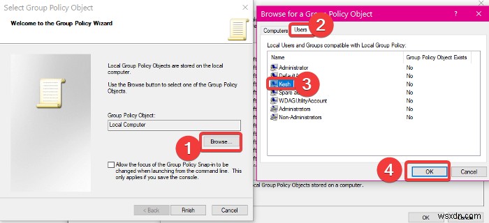 Windows 11/10 में विशिष्ट उपयोगकर्ताओं के लिए स्थानीय समूह नीति कैसे लागू करें? 