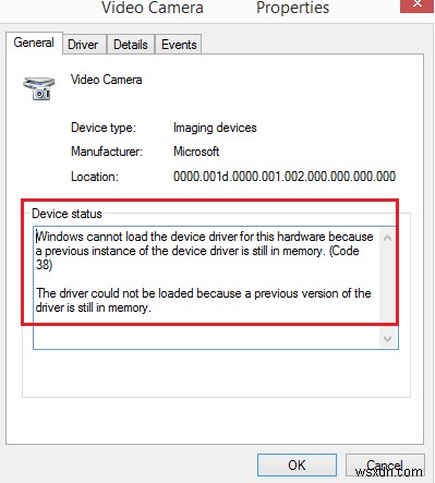 Windows इस हार्डवेयर के लिए डिवाइस ड्राइवर लोड नहीं कर सकता, कोड 38 
