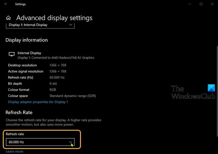 144Hz विकल्प Windows 11/10 के प्रदर्शन विकल्पों में दिखाई नहीं दे रहा है 