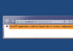 सिस्टम कॉन्फ़िगरेशन के कारण JavaFX एप्लिकेशन लॉन्च नहीं हो सका 