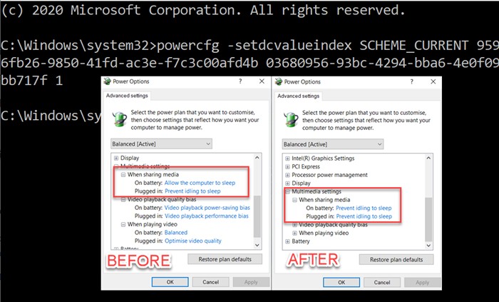 Windows 11/10 . में PowerCFG टूल का उपयोग करके मल्टीमीडिया सेटिंग्स कैसे बदलें 