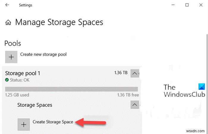 विंडोज 10 में स्टोरेज पूल के लिए स्टोरेज स्पेस कैसे बनाएं 